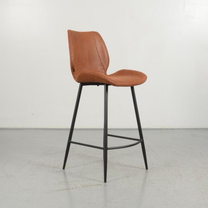 Barkruk Åmåle - Cognac- 4-poot onderstel, Huis en Inrichting, Bureaustoelen, Ophalen of Verzenden