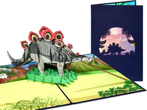 Stegosaurus Dinosaurus Pop-up Kaart, Diversen, Wenskaarten, Verzenden