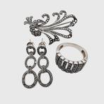 Zonder Minimumprijs - Earrings/Ring/Brooch - 3-delige, Sieraden, Tassen en Uiterlijk, Antieke sieraden