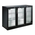 CombiSteel Barkoeler | Zwart | 298L | 3 Glasdeuren | Geforce, Witgoed en Apparatuur, Koelkasten en IJskasten, Ophalen of Verzenden