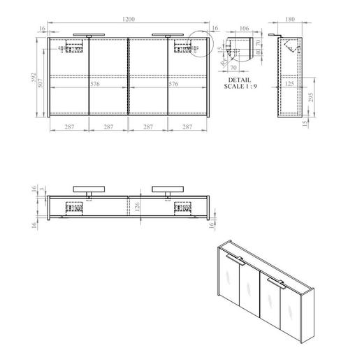 Spiegelkast Best Design Happy Incl. LED verlichting 120x60, Huis en Inrichting, Badkamer | Badkamermeubels, Ophalen of Verzenden