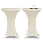 vidaXL Statafelhoes Stretch Ø80cm Crème (2 stuks), Verzenden, Nieuw