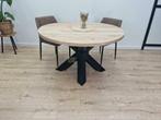 Ronde Eiken tafel eettafel met Diamant Matrix Onderstel, Huis en Inrichting, Tafels | Eettafels, Nieuw, 100 tot 150 cm, 100 tot 150 cm