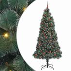 vidaXL Artificial Pre-lit Kerstboom met Ballenset Groen 210, Diversen, Kerst, Verzenden, Nieuw