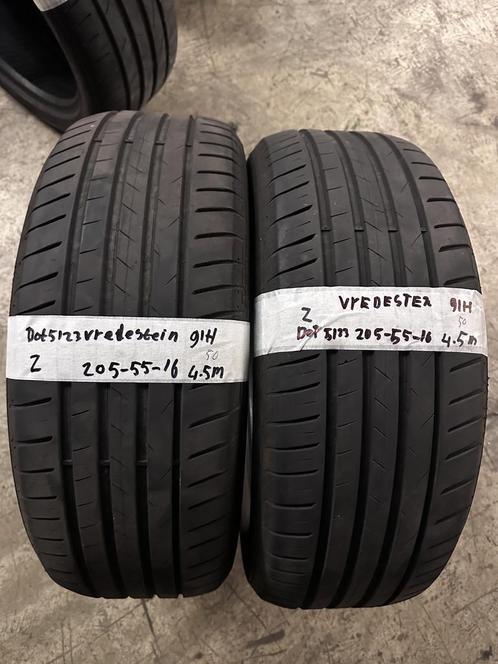 2x 205-55-16 vredestein zomer 4.5mm €50 per band 205 55 16, Auto-onderdelen, Banden en Velgen, 16 inch, Zomerbanden, 205 mm, Personenwagen