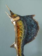 Beeld, Marlin jumping - 40 cm - Brons, Emaille, Antiek en Kunst