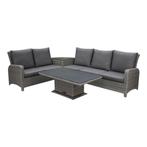 Florida hoek dining loungeset 5-delig verstelbare tafel, Tuin en Terras, Ophalen of Verzenden, Nieuw, Wicker