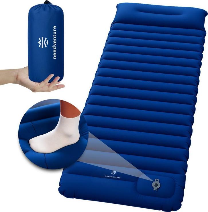 needventure® Slaapmat - Ingebouwde Voetpomp -1 persoons, Caravans en Kamperen, Slaapmatten, Nieuw, 1-persoons, Ophalen of Verzenden