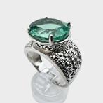 Zonder Minimumprijs - Ring Zilver - Groene Amethist (getest), Sieraden, Tassen en Uiterlijk, Antieke sieraden