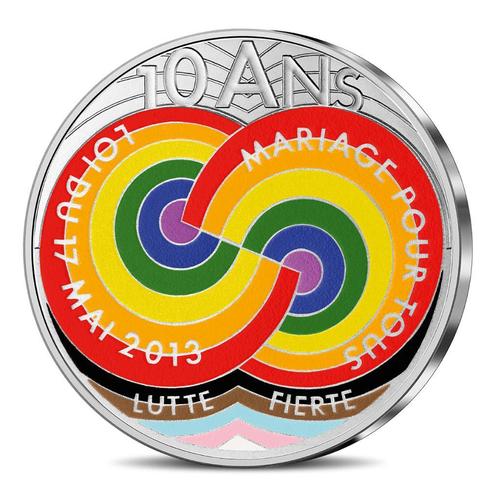GRATIS OMWISSELEN! OFFICIËLE KLEUR EURO “HUWELIJK VOOR ALLEN, Postzegels en Munten, Munten | België, Losse munt, Zilver