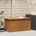 vidaXL Buitenopslagdoos Bruin 100 x 50.5 x 50 cm Cortenstaal, Huis en Inrichting, Woonaccessoires | Kisten, Verzenden, Nieuw