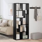 vidaXL Room Divider Boekenkast Zwart Eiken 67x25x161.5 cm, Huis en Inrichting, Verzenden, Nieuw, 50 tot 100 cm, 150 tot 200 cm