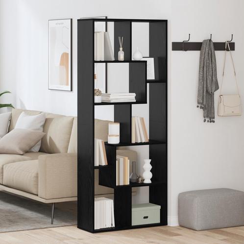 vidaXL Room Divider Boekenkast Zwart Eiken 67x25x161.5 cm, Huis en Inrichting, Kasten | Boekenkasten, Nieuw, 50 tot 100 cm, Overige houtsoorten