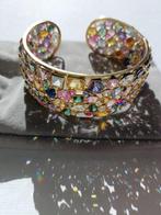 Armband - 18 karaat Geel goud - Stijve armband in goud en, Sieraden, Tassen en Uiterlijk, Armbanden, Nieuw
