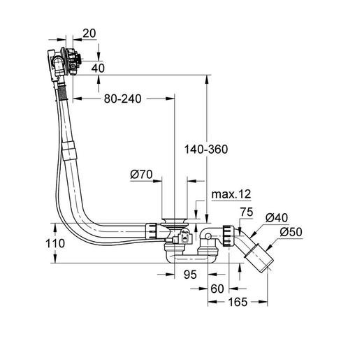 Badafvoer Grohe Others Supersteel, Doe-het-zelf en Verbouw, Buizen en Afvoer, Ophalen of Verzenden