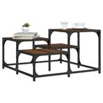 vidaXL Salontafel 68x68x40 cm bewerkt hout bruin eikenkleur, Huis en Inrichting, Tafels | Salontafels, 50 tot 100 cm, Verzenden