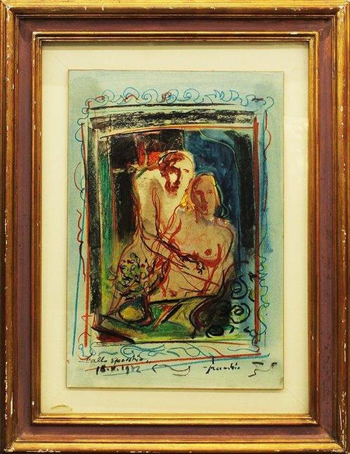Luciano Proverbio (1936-2009) - Allo specchio, Antiek en Kunst, Kunst | Schilderijen | Modern
