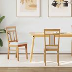 vidaXL Eetkamerstoel 2 pcs Natuurlijk en Licht Massief, Huis en Inrichting, Stoelen, Verzenden, Nieuw, Bruin