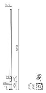 6,0 m hard geanodiseerde aluminium cameramast, Nieuw