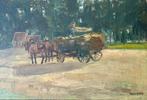 Edwin Ganz (XX) - Travail aux champs, Antiek en Kunst, Kunst | Schilderijen | Klassiek
