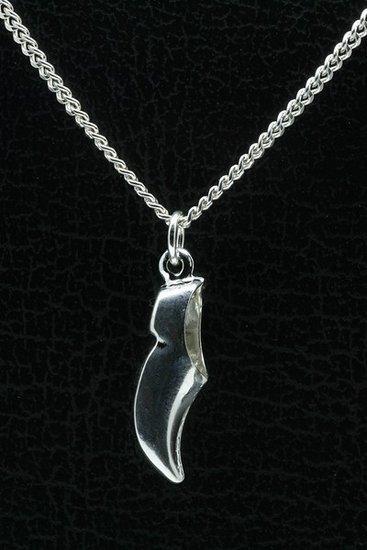 Zilveren Klomp ketting hanger - middel, Sieraden, Tassen en Uiterlijk, Kettinghangers, Verzenden