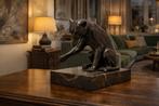 Bourcart (1900–1930) - After - sculptuur, Bronzen panter -, Antiek en Kunst