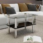 vidaXL Salontafel met 2 lagen glas, Verzenden, Nieuw, 50 tot 100 cm, Glas
