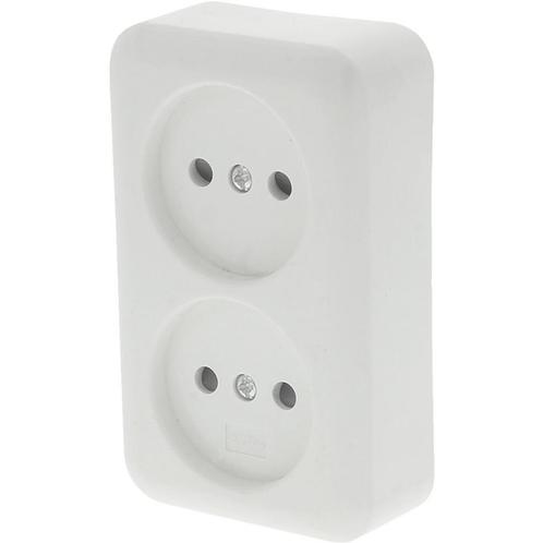 Q-LINK - Wandcontactdoos - Opbouw - Dubbel Stopcontact -, Tuin en Terras, Buitenverlichting, Overige typen, Nieuw, Led, Kunststof