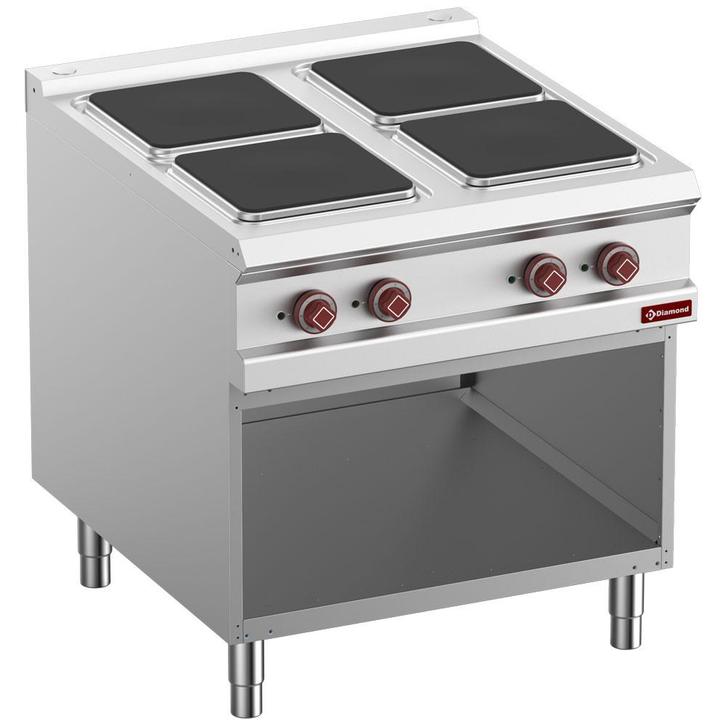 Elektrisch Fornuis Met 4 Kookplaten Op Open Kast, Zakelijke goederen, Horeca | Keukenapparatuur, Nieuw in verpakking, Ophalen of Verzenden