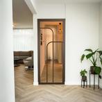 Stalen Binnendeur - Brons - 4 Vlaks rond - Brons rook glas, Doe-het-zelf en Verbouw, Deuren en Horren, Minder dan 80 cm, Binnendeur