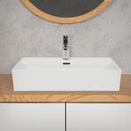 Wastafel - Keramiek - 60x36x13 cm - Wit - ECD Germany, Doe-het-zelf en Verbouw, Sanitair, Verzenden, Zo goed als nieuw