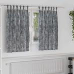 vidaXL Velvet Gordijnen met gordijnen 2 pcs Grijs 140 x 140, Huis en Inrichting, Stoffering | Gordijnen en Lamellen, Verzenden