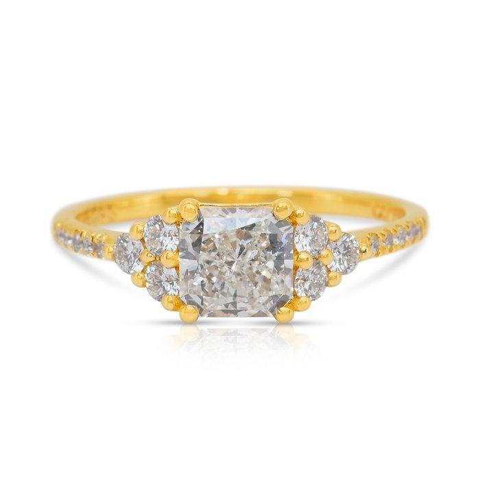 Ring - 18 karaat Geel goud - 1.36ct. tw. Diamant, Sieraden, Tassen en Uiterlijk, Ringen
