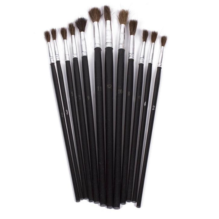 Benson 12-delige penseelset - rond en plat - ergonomisch..., Hobby en Vrije tijd, Schilderen, Nieuw, Ophalen of Verzenden