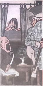 Spotprent over de wedijver der kolonisatoren (lijst optie), Antiek en Kunst, Kunst | Litho's en Zeefdrukken, Verzenden