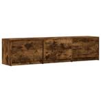 vidaXL TV-kast met LED Gerookt eiken 165 x 34 x 40 cm, Minder dan 50 cm, Verzenden, Nieuw, Minder dan 100 cm