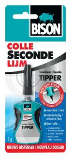 Bison secondelijm tipper vloeibaar 3 gr, blister, Verzenden, Nieuw