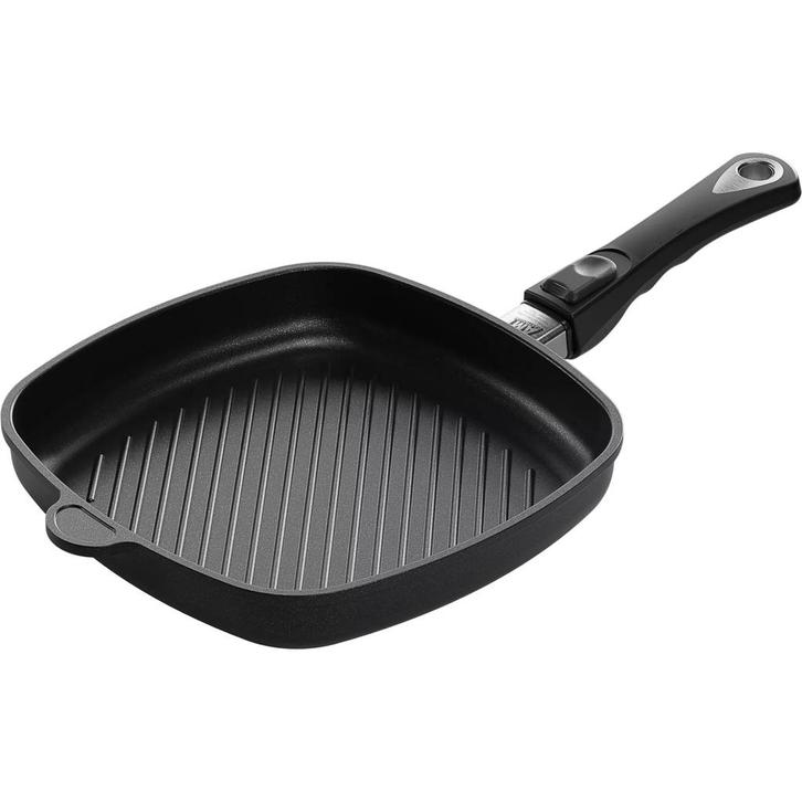 AMT Gastroguss Vierkante grillpan – 26 cm – Geschikt voo, Huis en Inrichting, Keuken | Potten en Pannen, Nieuw, Ophalen of Verzenden