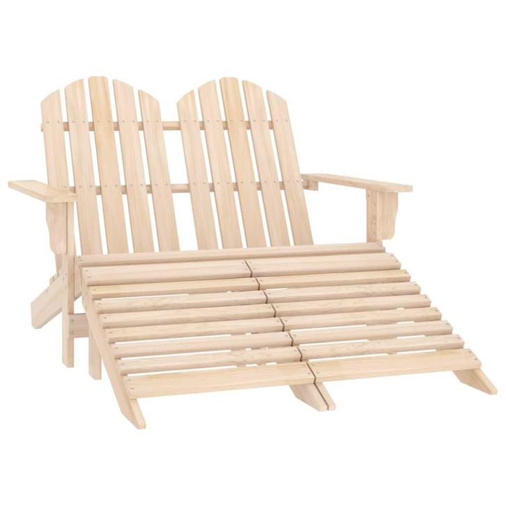 vidaXL Tuinstoel 2-zits Adirondack met voetenbank vurenhout, Tuin en Terras, Tuinstoelen, Nieuw, Hout, Verzenden