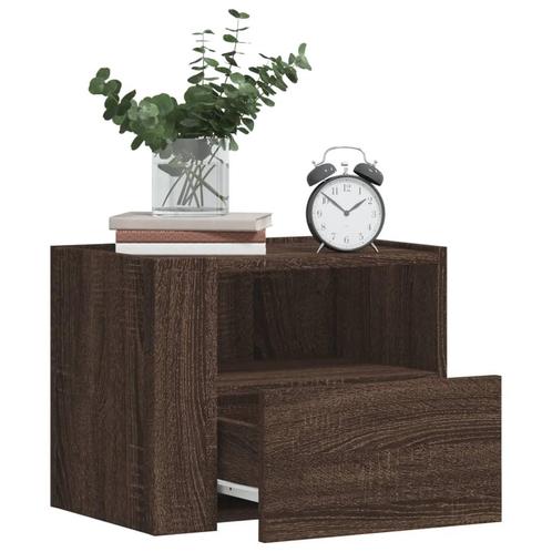 vidaXL Nachtkastje wandgemonteerd 45x30x35 cm bruin, Huis en Inrichting, Slaapkamer | Nachtkastjes, Nieuw, Hout, Verzenden