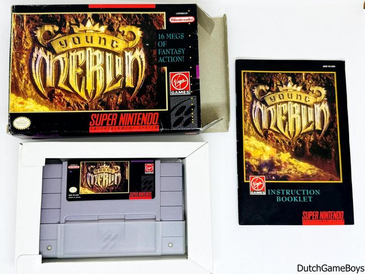 Super Nintendo / Snes - Young Merlin - USA, Spelcomputers en Games, Games | Nintendo Super NES, Gebruikt, Verzenden