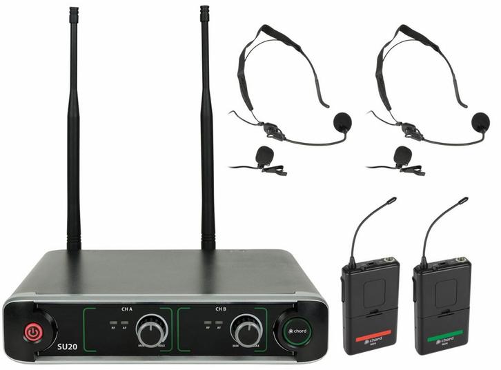 Adastra SU20-B-RG Dual UHF Microfoon Systeem Met 2x, Muziek en Instrumenten, Microfoons, Overige typen, Nieuw, Verzenden