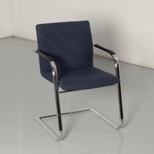 Klöber vergaderstoel, blauw, sledeframe, Huis en Inrichting, Bureaustoelen, Ophalen of Verzenden