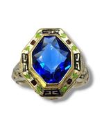Ring - 14 karaat Geel goud, Antieke Art Deco 14K gouden en, Nieuw