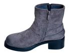 Suedine Biker Boot Grijs met stoere gespen, Ophalen of Verzenden, Nieuw, Grijs, Lage of Enkellaarzen