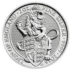 Queens Beast Lion of England 2 oz 2016, Verzenden, Overige landen, Losse munt, Zilver