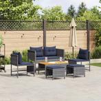 vidaXL 6-delige tuinset met kussens grijs poly rattan, Tuin en Terras, Verzenden, Nieuw, Rotan, Tuinset