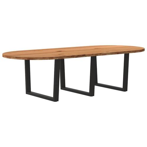 vidaXL Eettafel 280x120x74 cm ovaal massief eikenhout, Huis en Inrichting, Tafels | Eettafels, Nieuw, Verzenden