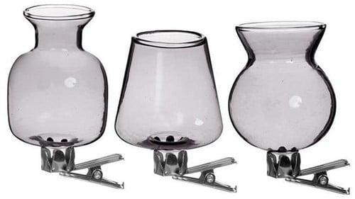 Gekleurd Glazen Flesje Clipper Grijs Set 3 stuks met Clip, Hobby en Vrije tijd, Knutselen, Nieuw, Ophalen of Verzenden