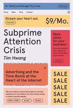 9780374538651 Subprime Attention Crisis Advertising and t..., Verzenden, Gelezen, Tim Hwang